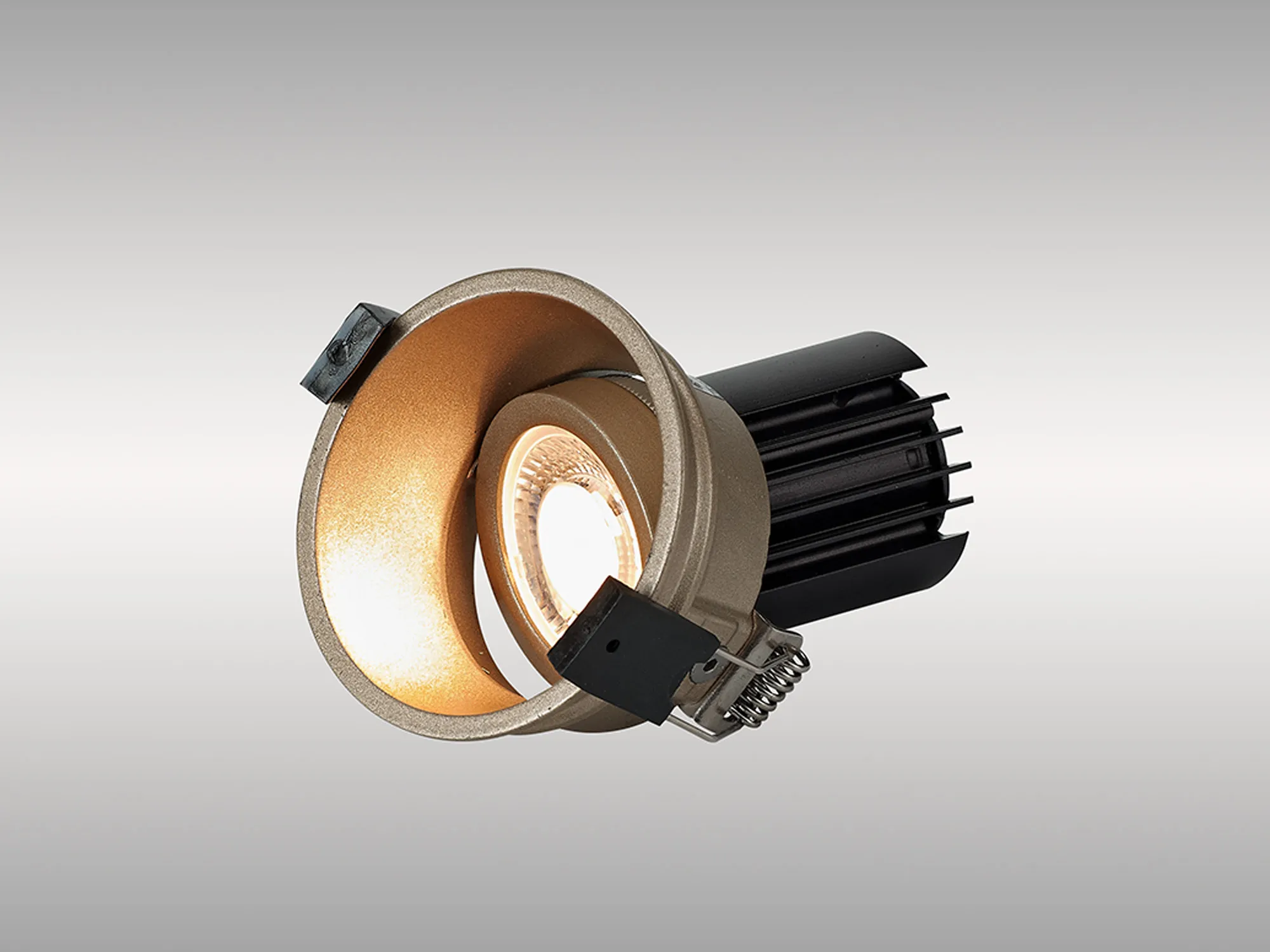 Bania A 12 Powered by Tridonic  12W 2700K 1200lm 24° CRI>90 LED Engine, 350mA Gold Adjustable Recessed Spotlight, IP20